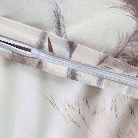 Pościel bawełniana 140x200 Pampas beżowa z delikatnym wzorem traw pampasowych, Cottonlove