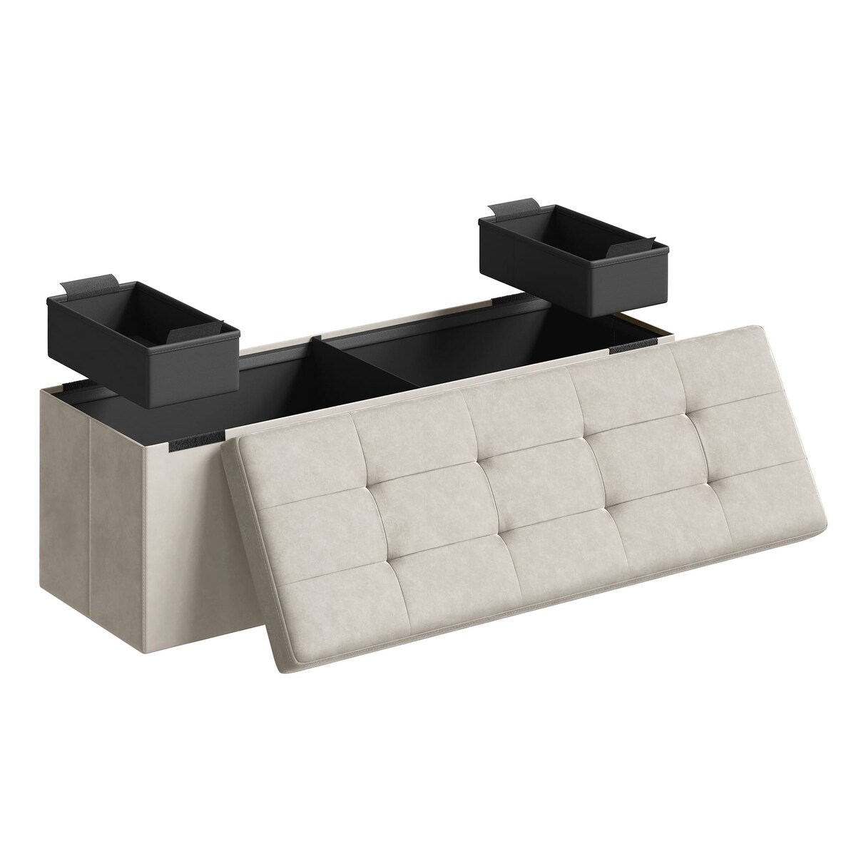 Pufa 110X38X38 Cm Kremowa Biel