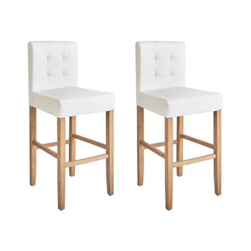 Zestaw 2 krzeseł barowych MADISON Ekoskóra Złamana biel