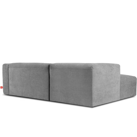 KONSIMO BUFFO Narożnik lewy 3/4-osobowy z wyjątkowo miękkim siedziskiem, kolor jasny popielaty