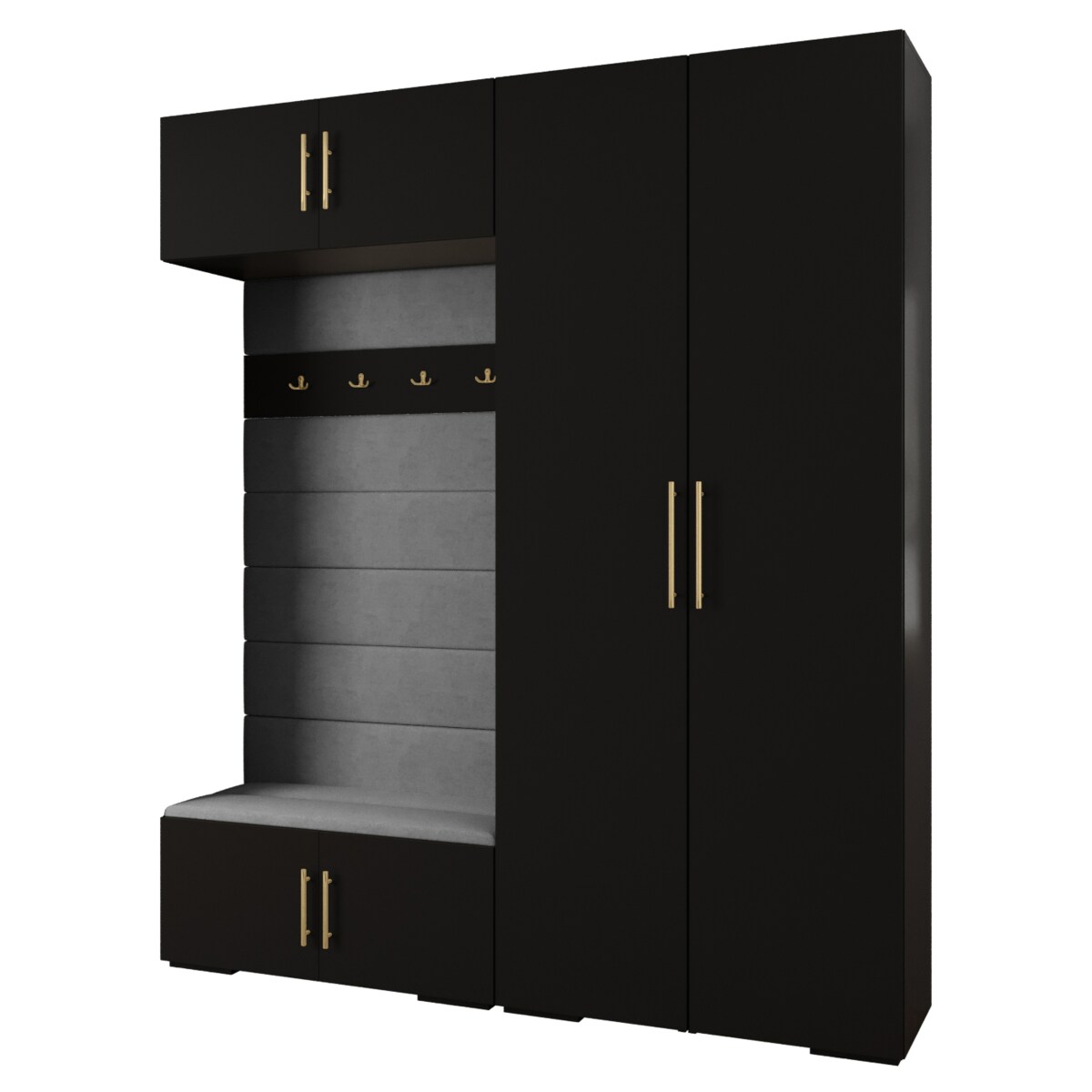 Garderoba do przedpokoju INOVA 3 Z18 czarny+złoty+manila16