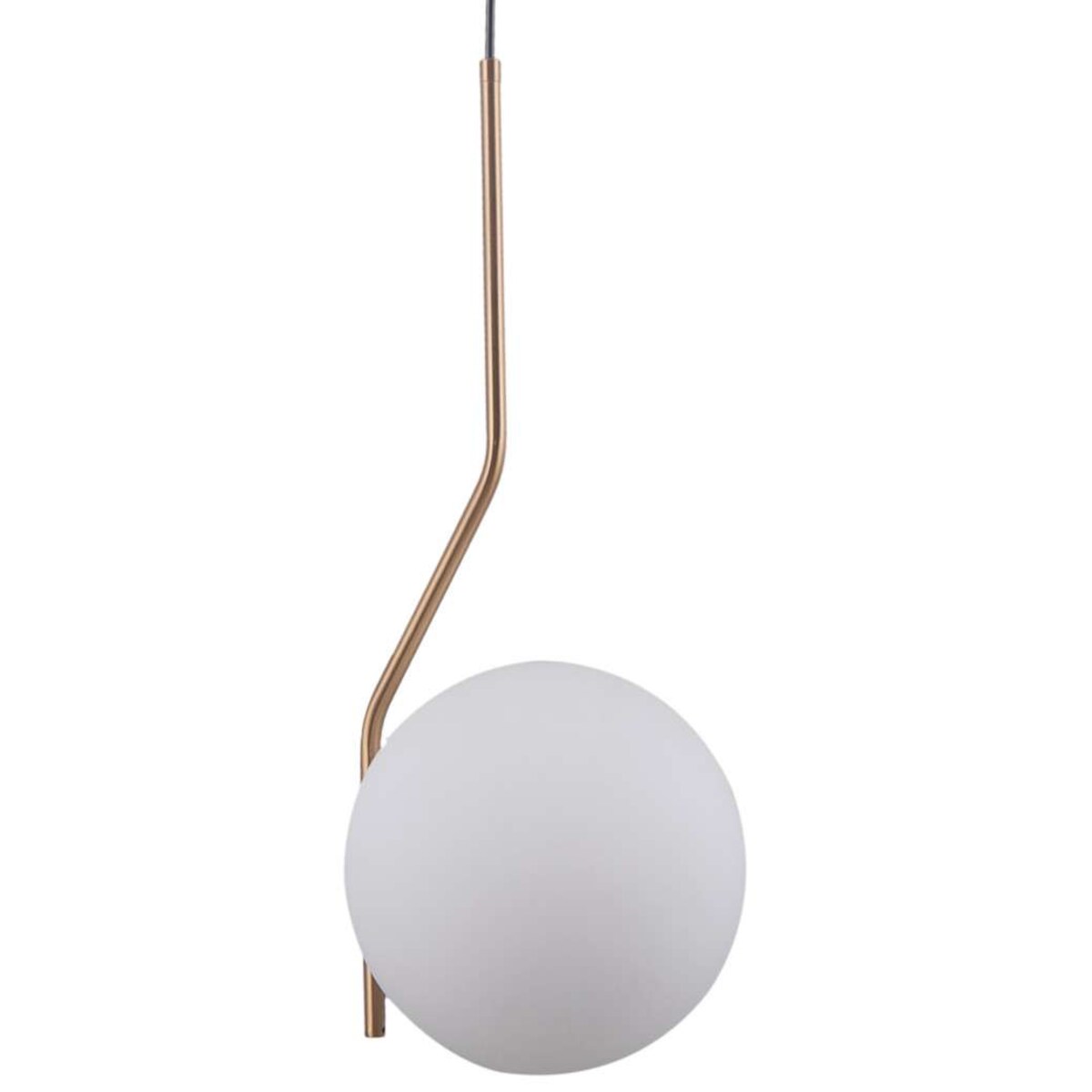 Wisząca LAMPA loftowa CARIMI PND-3300-1-HBR metalowa OPRAWA kula ZWIS szklany mosiądz biały