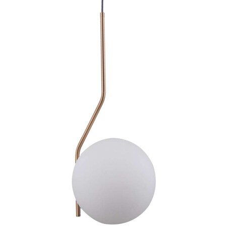 Wisząca LAMPA loftowa CARIMI PND-3300-1-HBR metalowa OPRAWA kula ZWIS szklany mosiądz biały