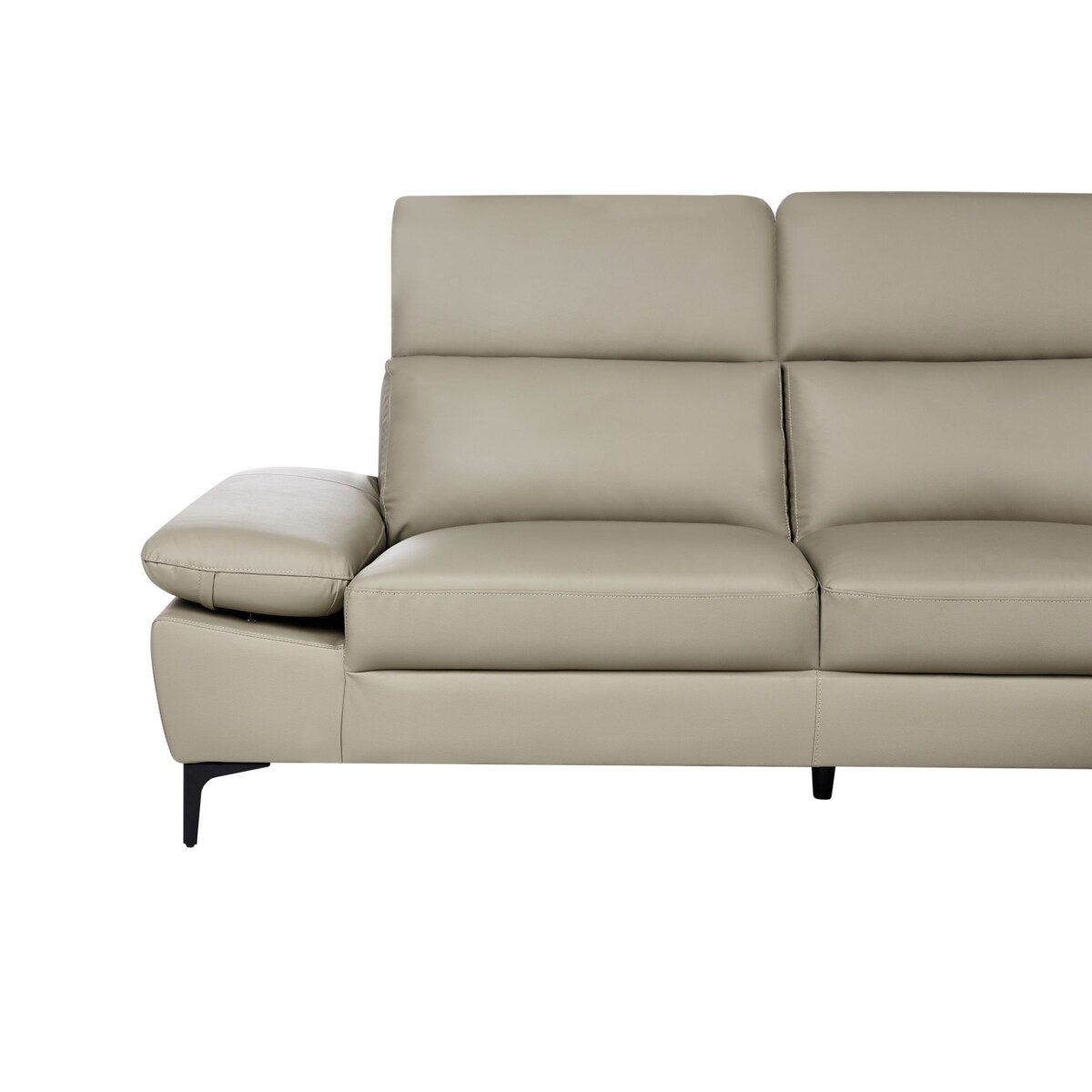 Narożnik FARILA Skóra naturalna Beżowoszary Regulowana dla 4 osób Lewostronny