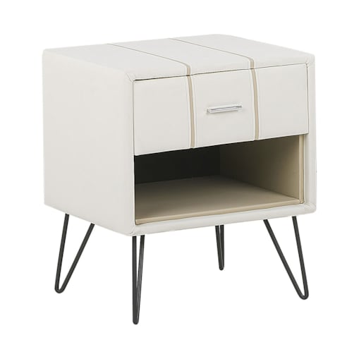 Szafka nocna ekoskóra biała BETIN