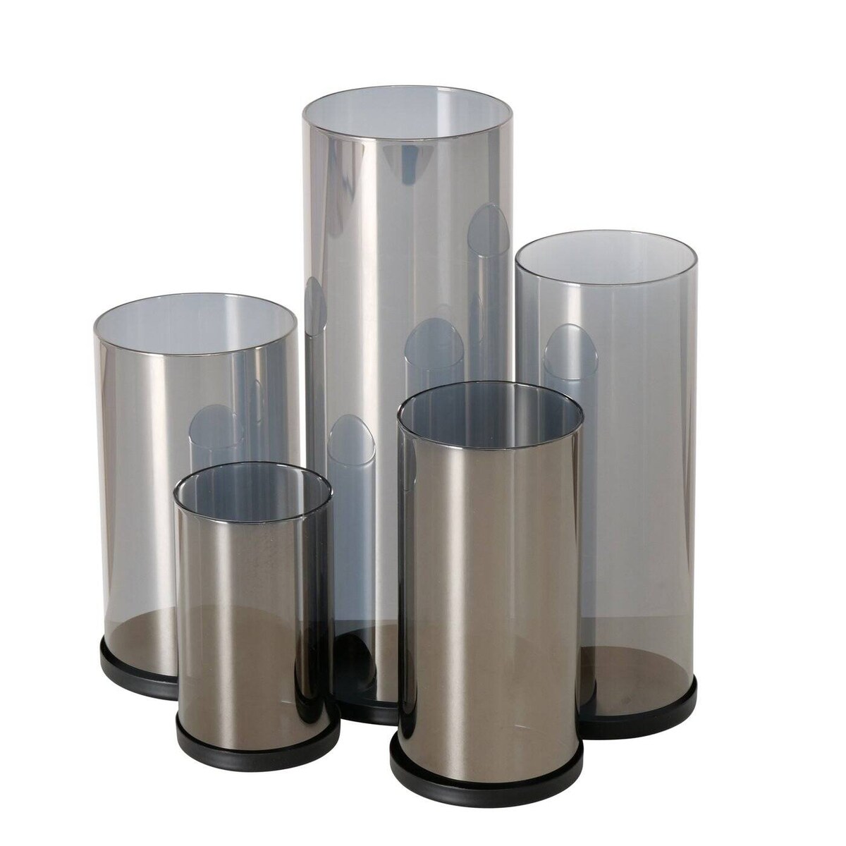 Srebrne świeczniki, metalowe, 4 sztuki