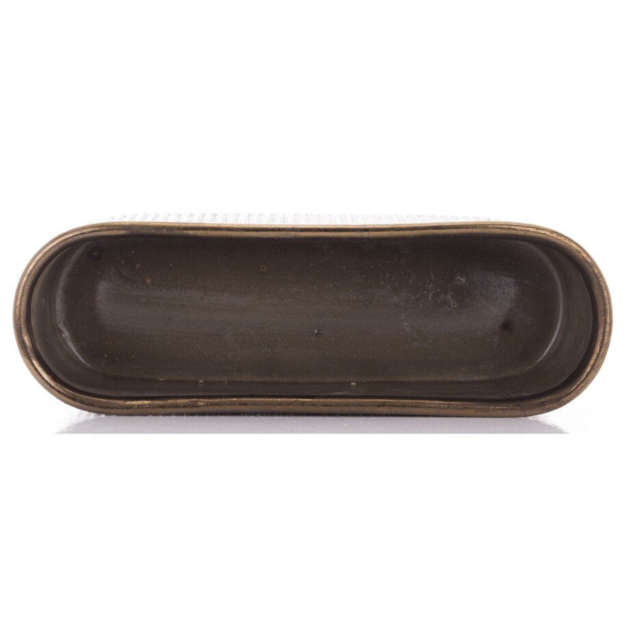 Kwietnik-osłonka kamionkowa 11,5x38,5x13 cm złotobrązowa