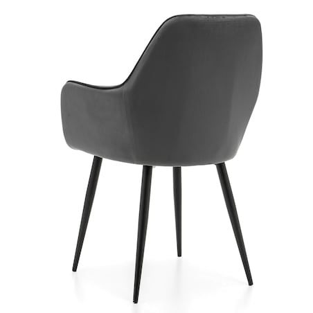 Krzesło tapicerowane EMILIA szare welur salon jadalnia