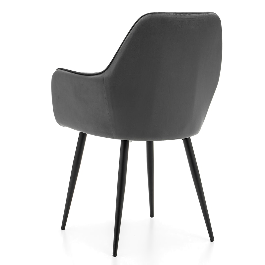 Krzesło tapicerowane EMILIA szare welur salon jadalnia