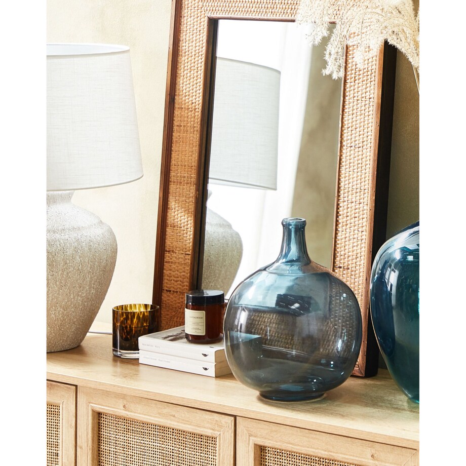 Wazon dekoracyjny CHAPPATHI Szkło 31 cm Niebieski