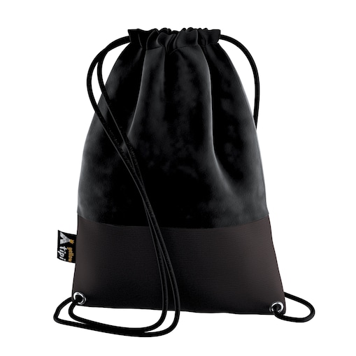 Worek plecak Kiddy Velvet, głęboka czerń, 28x40cm, Posh Velvet