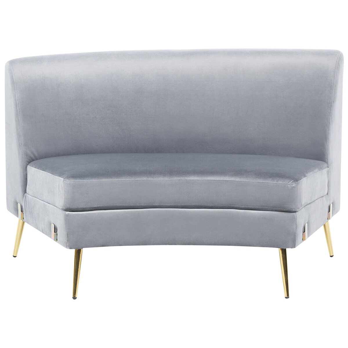 Sofa półokrągła 4-osobowa welurowa jasnoszara MOSS