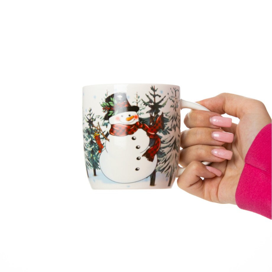 Kubek Świąteczny Ceramiczny Na Prezent 370 Ml Boże Narodzenie Bałwan