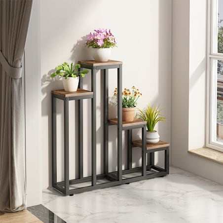 Kwietnik stojak rośliny kwiaty doniczki rustykalny regał 4 poziomowy loft