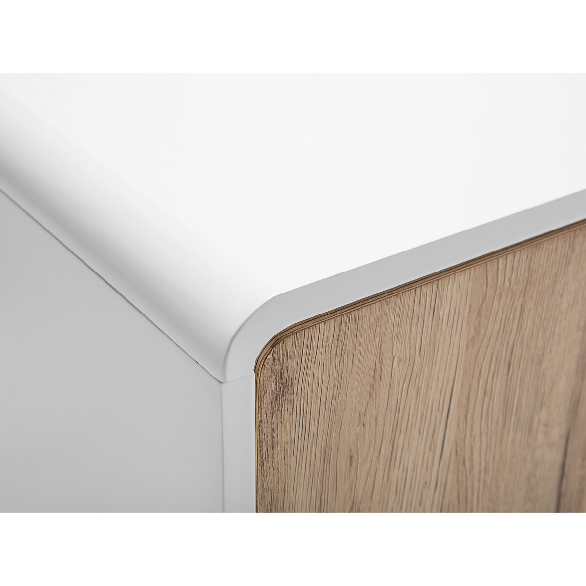 Szafka dwudrzwiowa jasne drewno z białym MILO