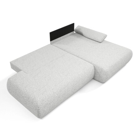 Narożnik rozkładany PENTI z pojemnikiem na pościel, prawy, jasno-szary