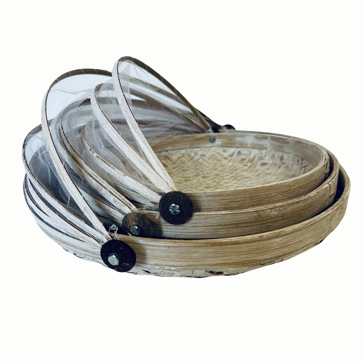 TACA BAMBUSOWA ROYAL BIAŁA SET 3