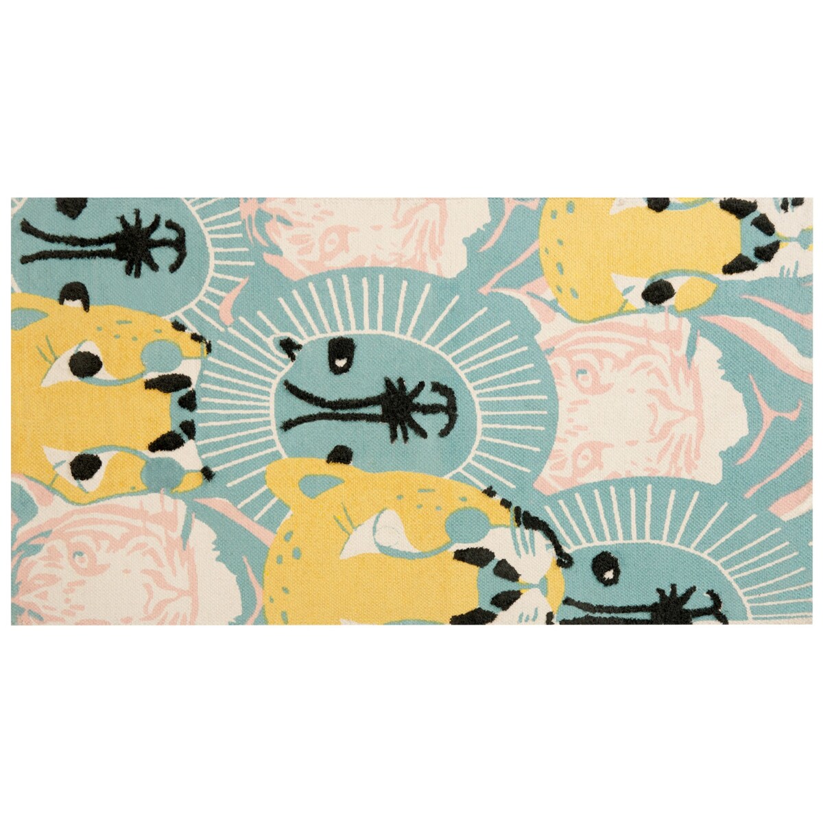 Dywan dziecięcy bawełniany motyw zwierzęcy 80 x 150 cm wielokolorowy TUTUT