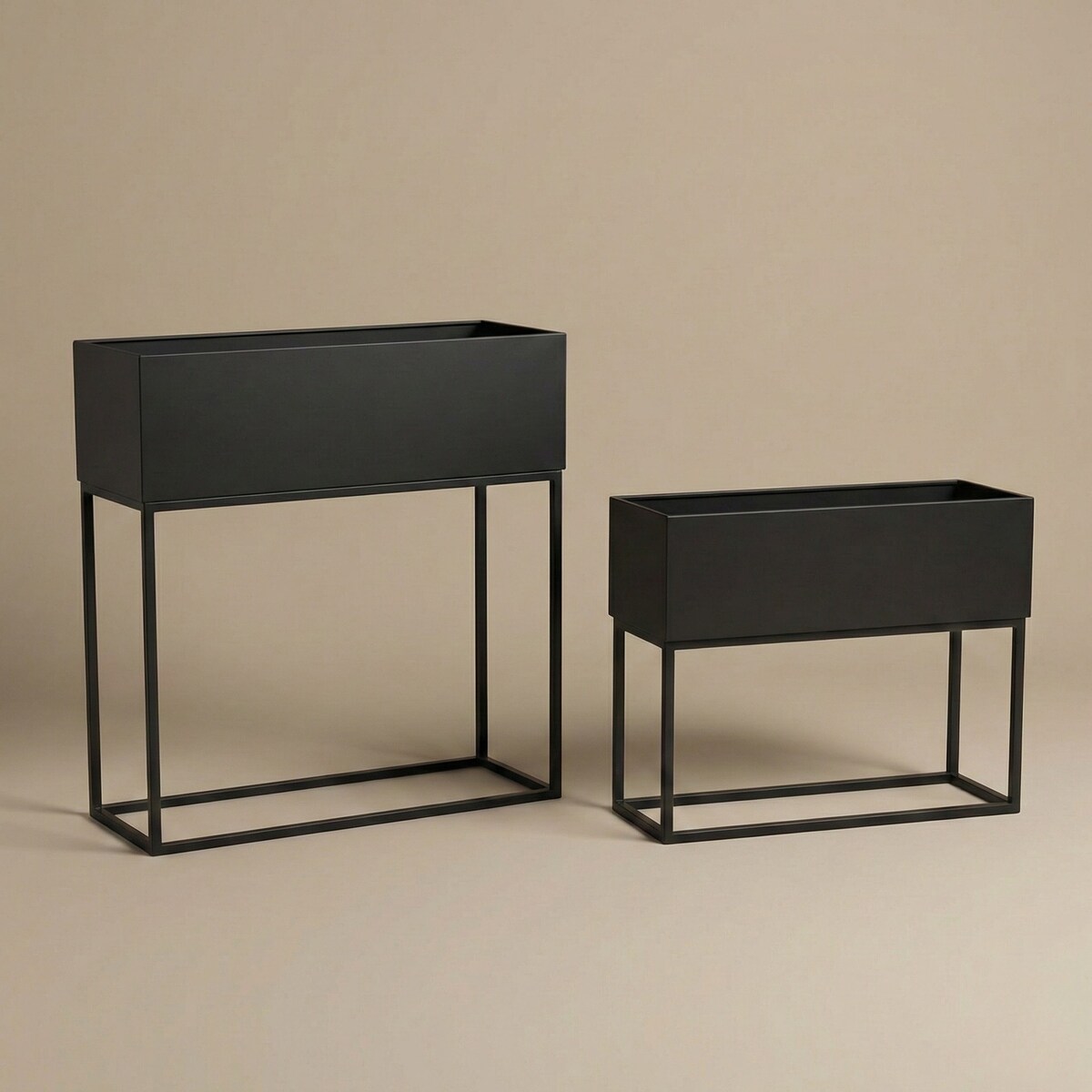 Kwietniki loft metalowe podłużne TINO, 2 stojaki