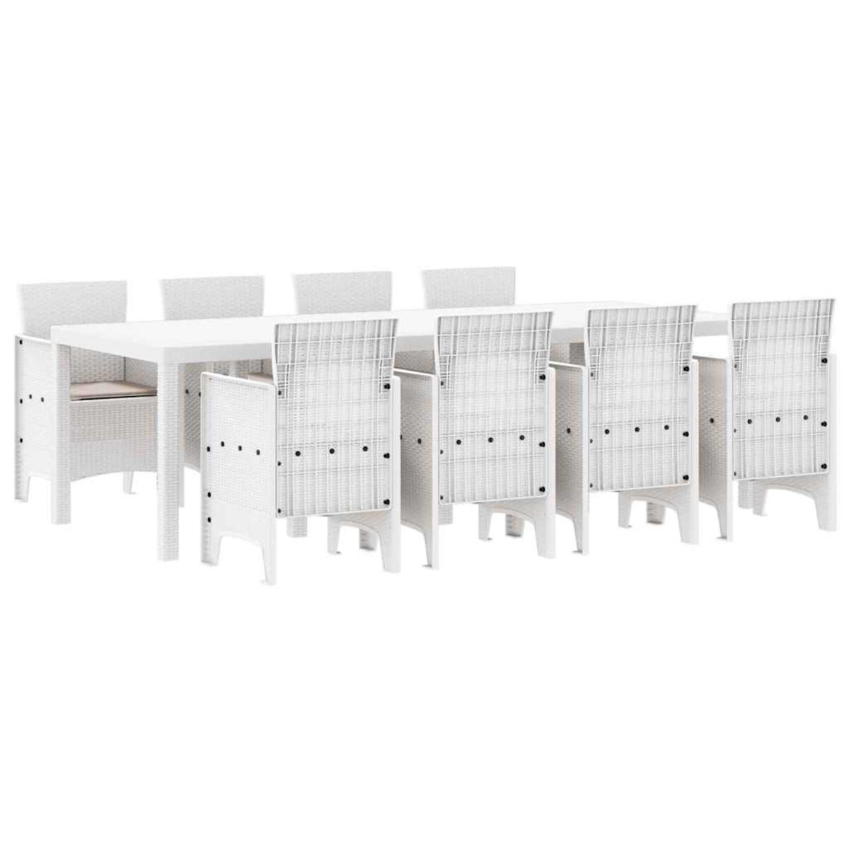 vidaXL Zestaw do jadalni w ogrodzie 9 pcs Jasnoszary Rattan Polt