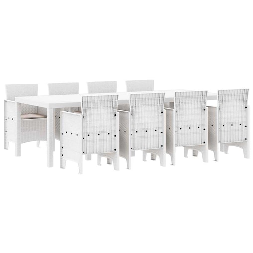 vidaXL Zestaw do jadalni w ogrodzie 9 pcs Jasnoszary Rattan Polt