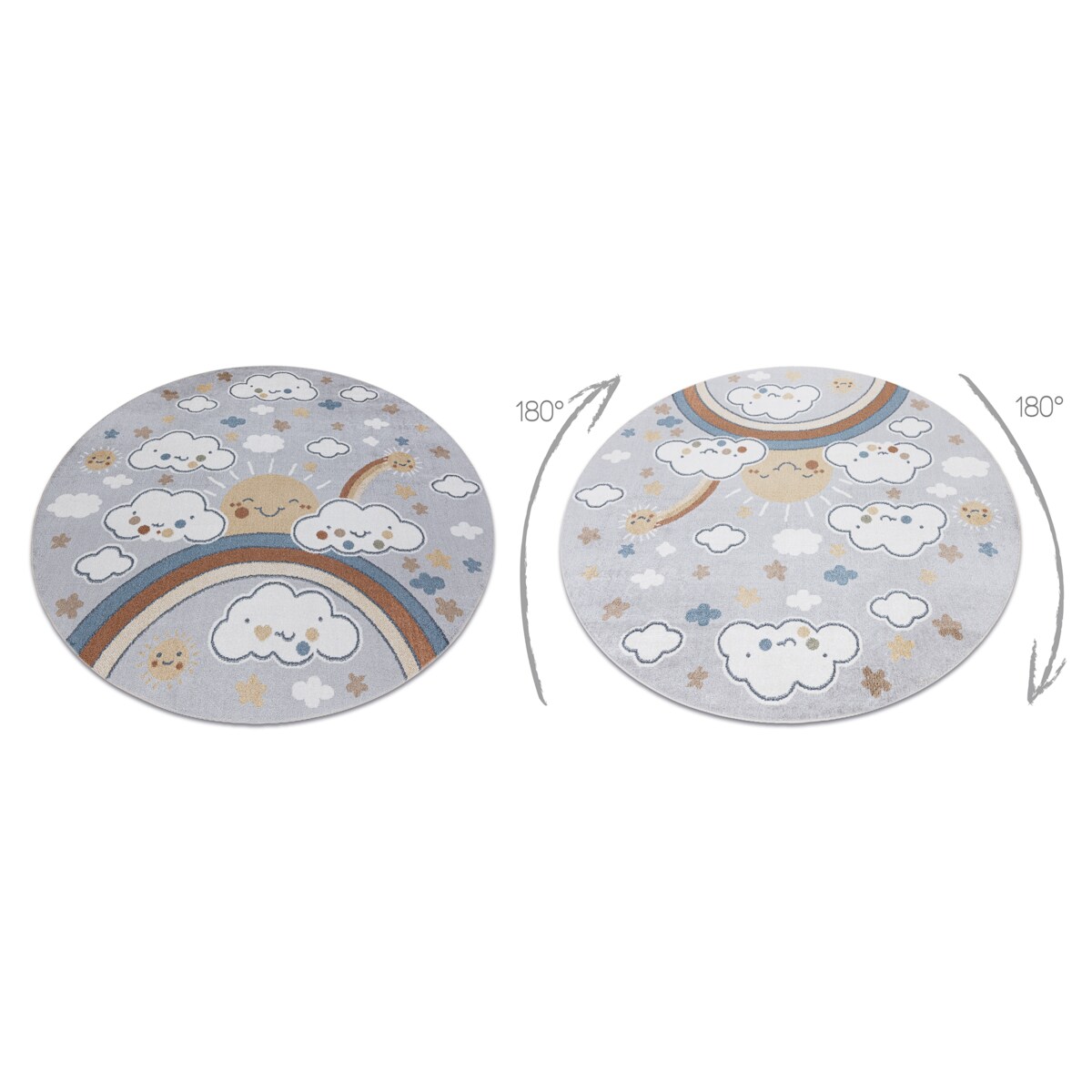 Dywan BONO 8437 koło Chmurki, niebo jasny koło 200 cm