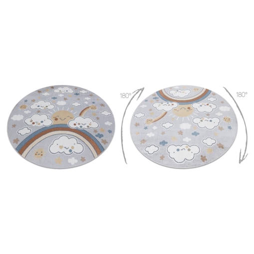 Dywan BONO 8437 koło Chmurki, niebo jasny koło 200 cm