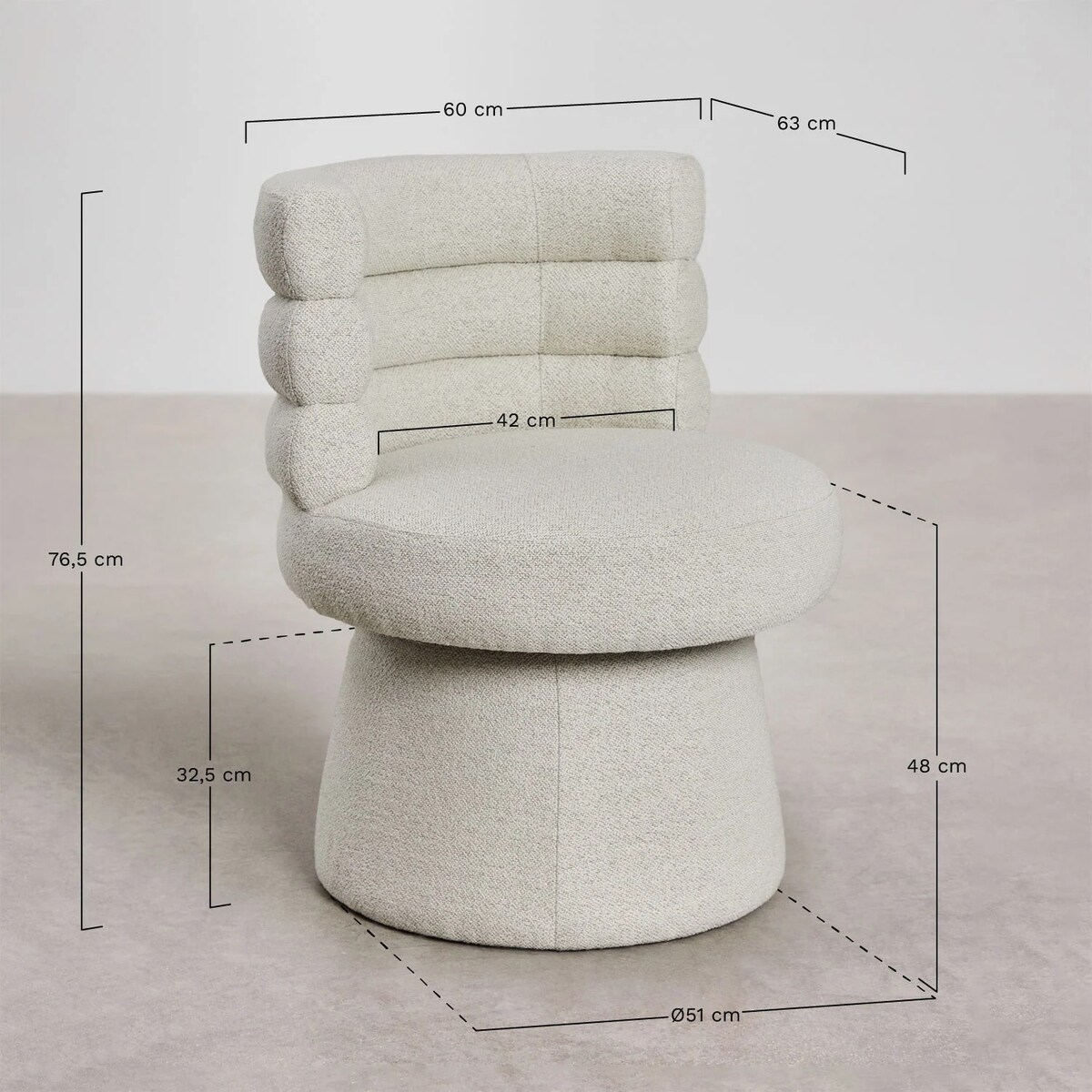 Krzesło obrotowe, do jadalni Protea miedziane