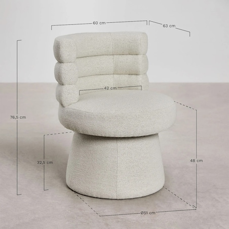 Krzesło obrotowe, do jadalni Protea miedziane