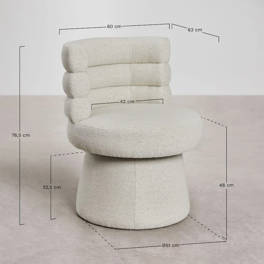 Krzesło obrotowe, do jadalni Protea miedziane