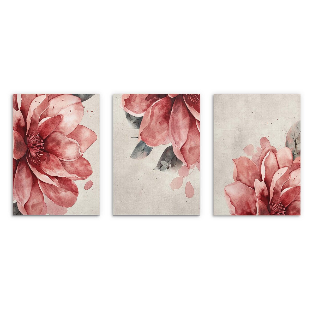 Obrazy na ścianę Plakaty w Czarnej ramie Zestaw do sypialni Różowe Kwiaty