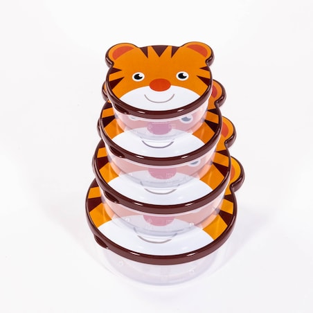 Zestaw pudełek z motywem zwierząt, 4 sztuki w różnych rozmiarach