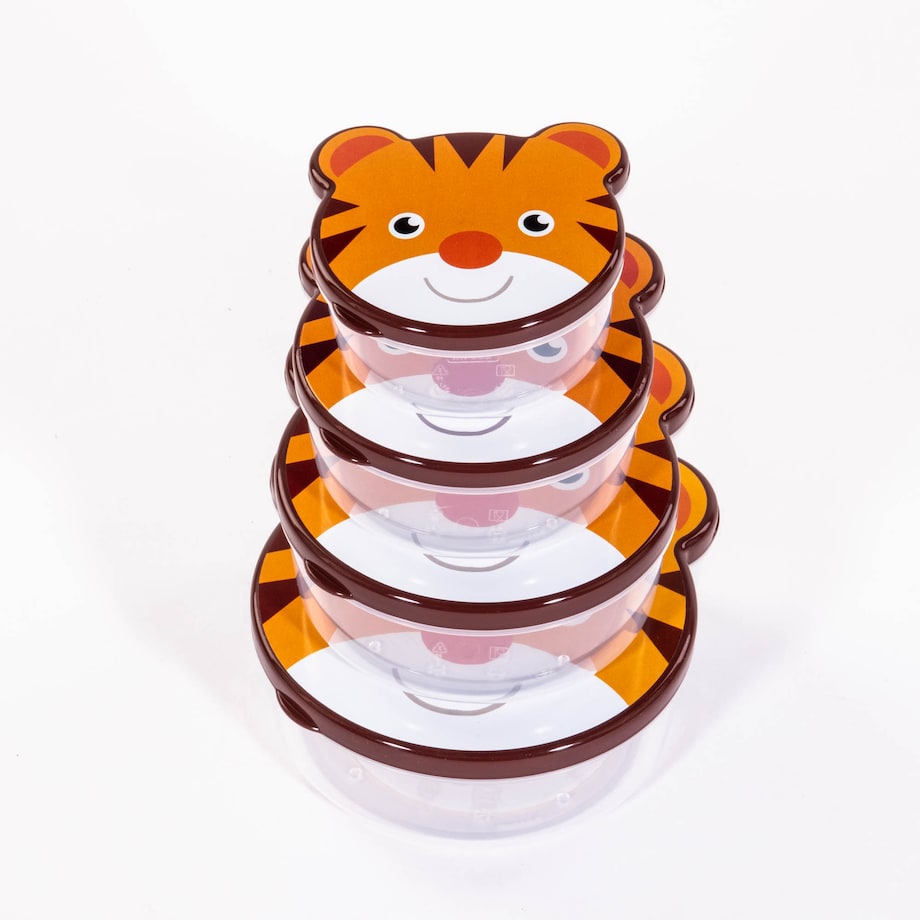 Zestaw pudełek z motywem zwierząt, 4 sztuki w różnych rozmiarach