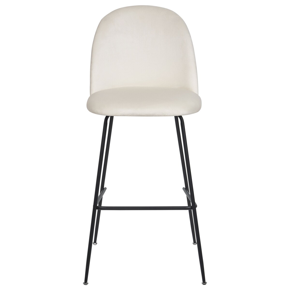 Zestaw 2 krzeseł barowych welurowy biały ARCOLA