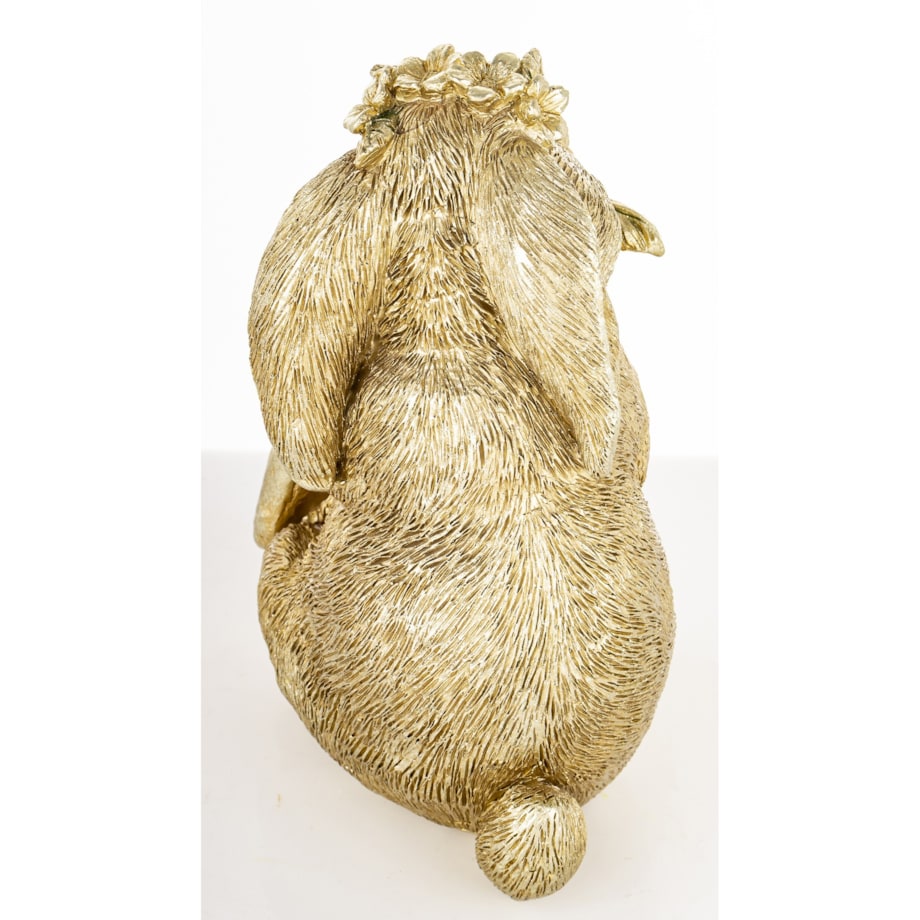 Figurka - złota króliczka z marchewką 16,5x12x10 cm KAROTO-3