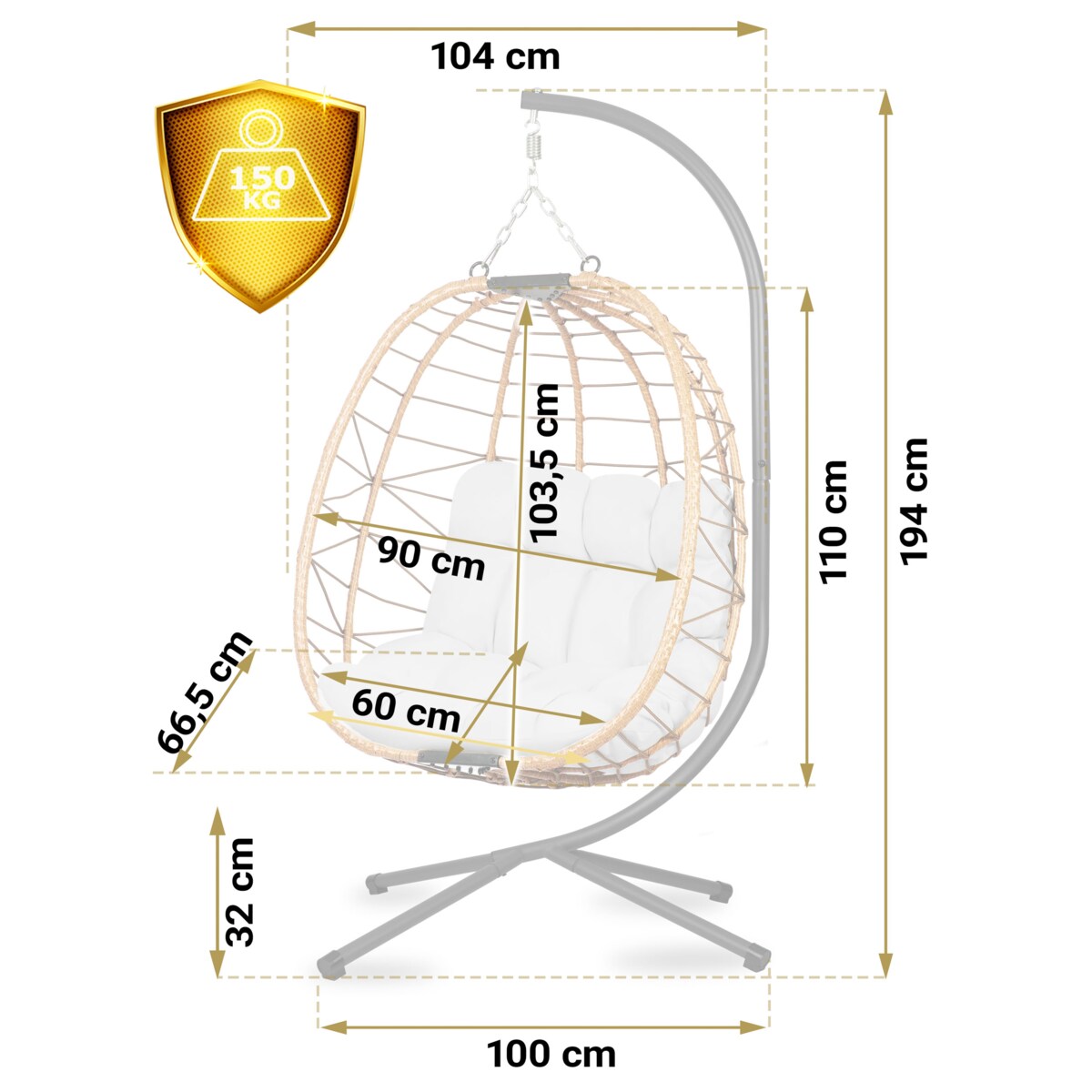 Fotel wiszący kokon ogrodowy składany huśtawka Tihuana Sofotel