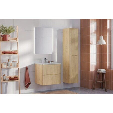 Szafka pod umywalkę NORDIC CREMONA 2S 60cm dąb cremona z umywalką wpuszczaną SKY