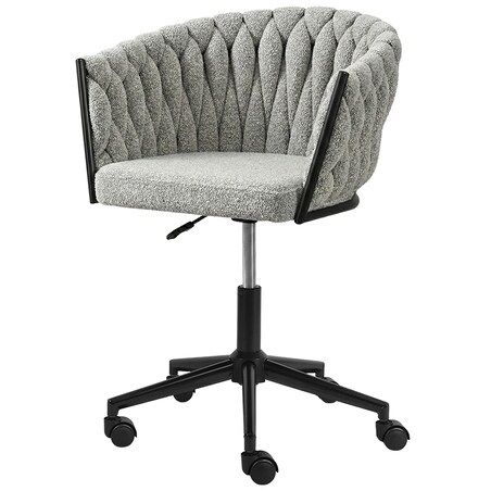Fotel biurowy obrotowy krzesło biurowe wygodne do biurka regulowany szare tkanina