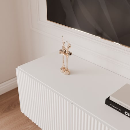 Szafka RTV wisząca BIAŁA ANGEL ryflowana 100 cm z oświetleniem LED