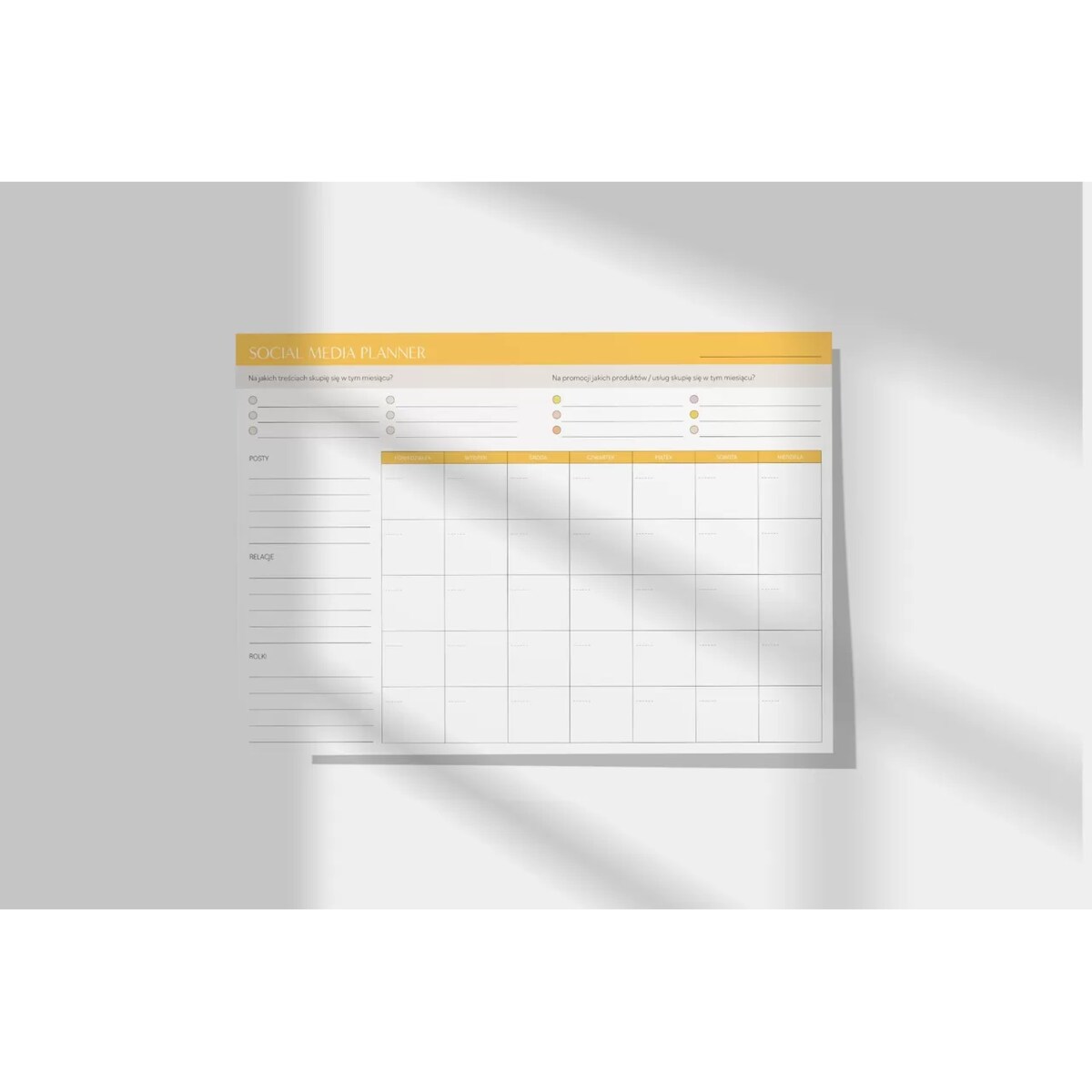 Harmonogram publikacji social media A4!