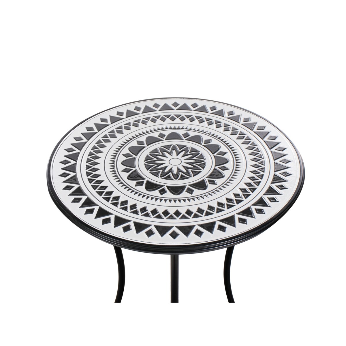 Stolik bistro COMISO 60 cm 60 cm Metal Czarny/ biały