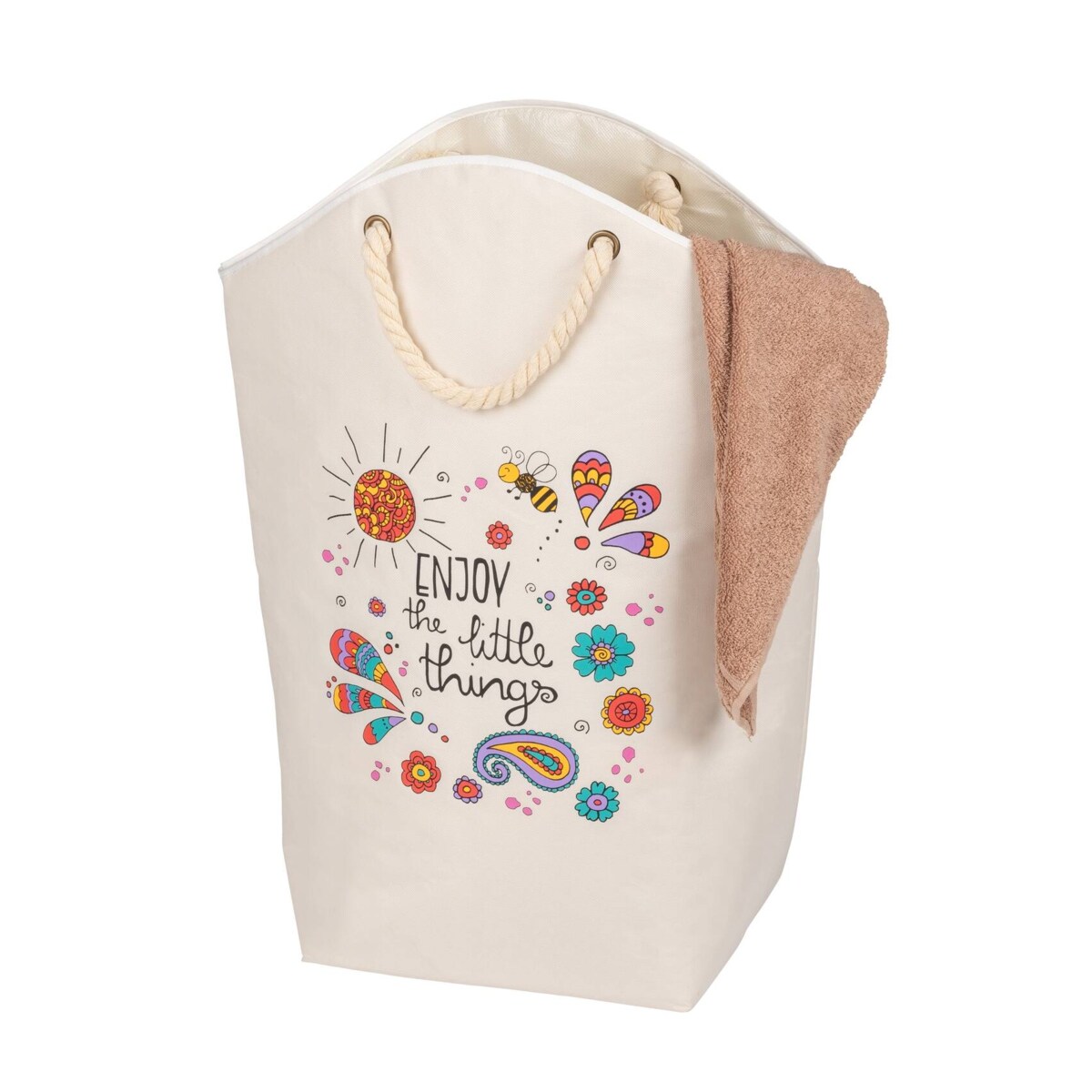 Mały kosz na pranie z uchwytami ze sznurka, 58 l, WENKO