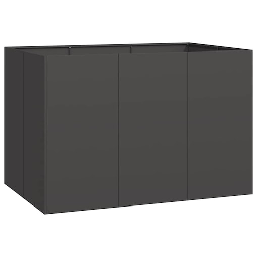 vidaXL Doniczka Czarna 120x80x80 cm Stalowa
