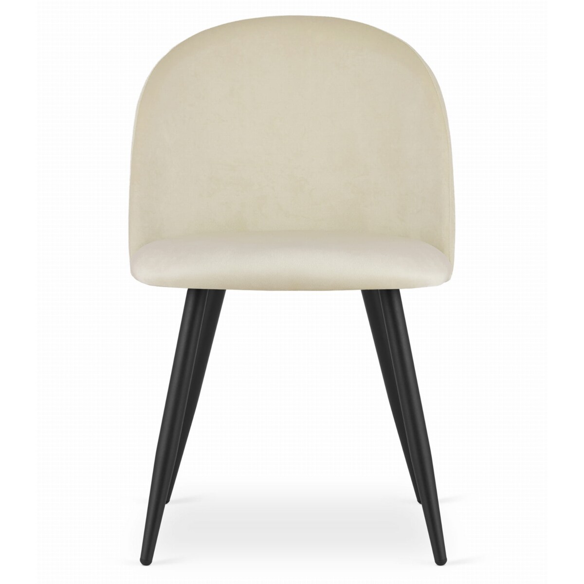 Krzesło Do Jadalni Kuchni Salonu Bello - Aksamit Beż / Nogi Czarne X 3