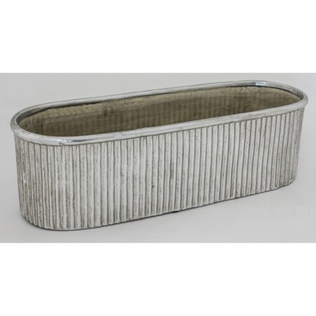 Kwietnik-osłonka kamionkowa 11,5x38,5x13 cm srebrny