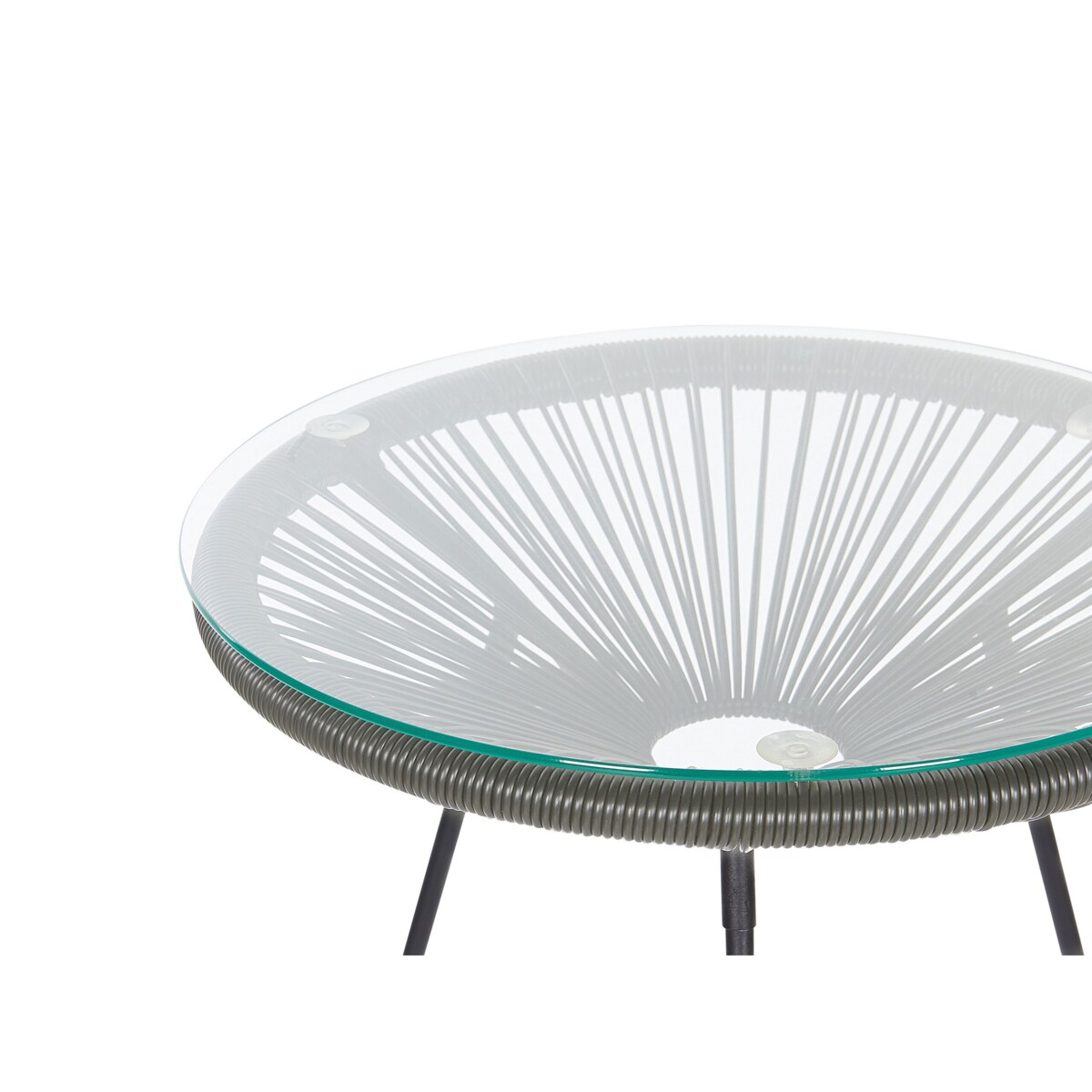 Zestaw mebli balkonowych z technorattanu szary ACAPULCO II