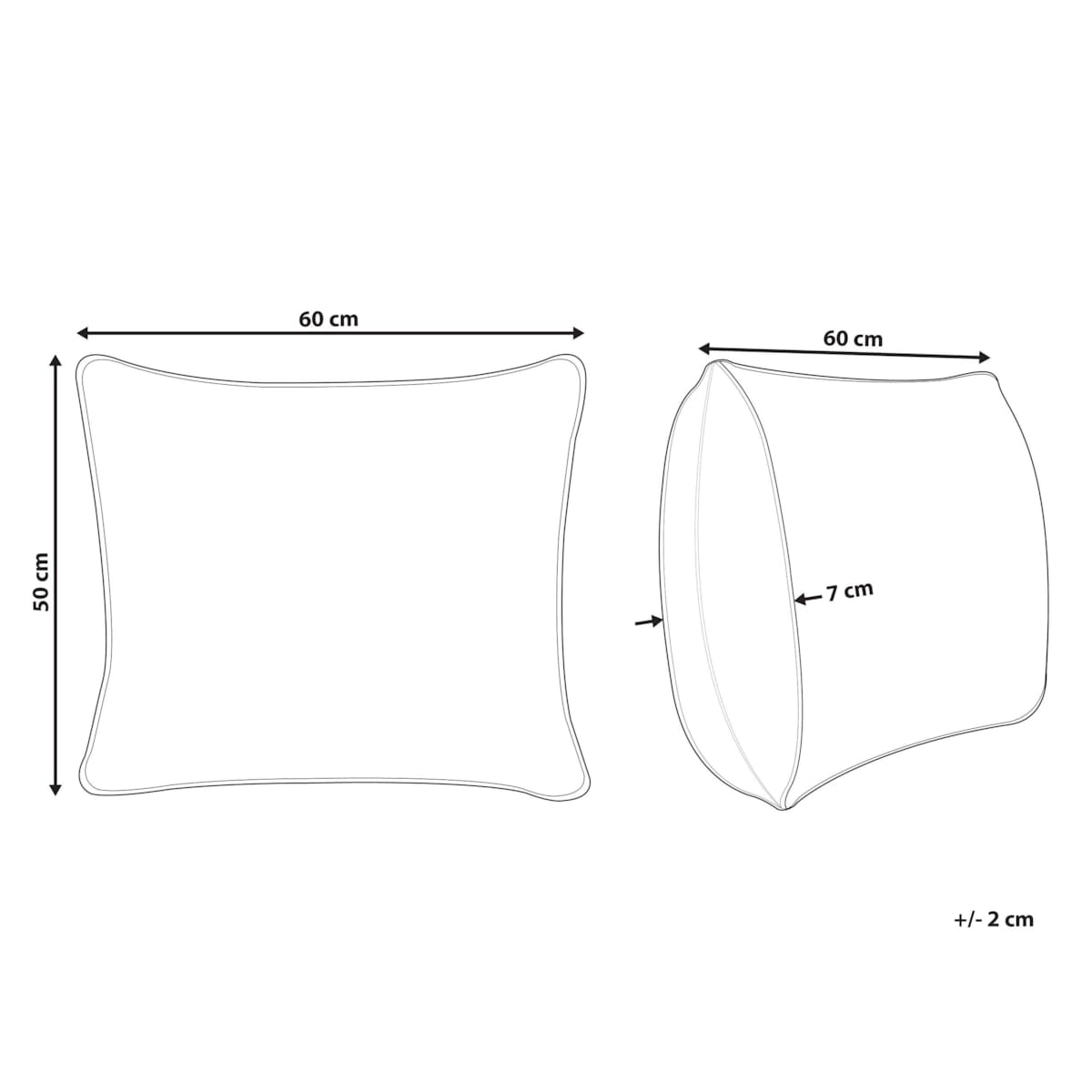Poduszka poliestrowa niska 50 x 60 cm DIRAN