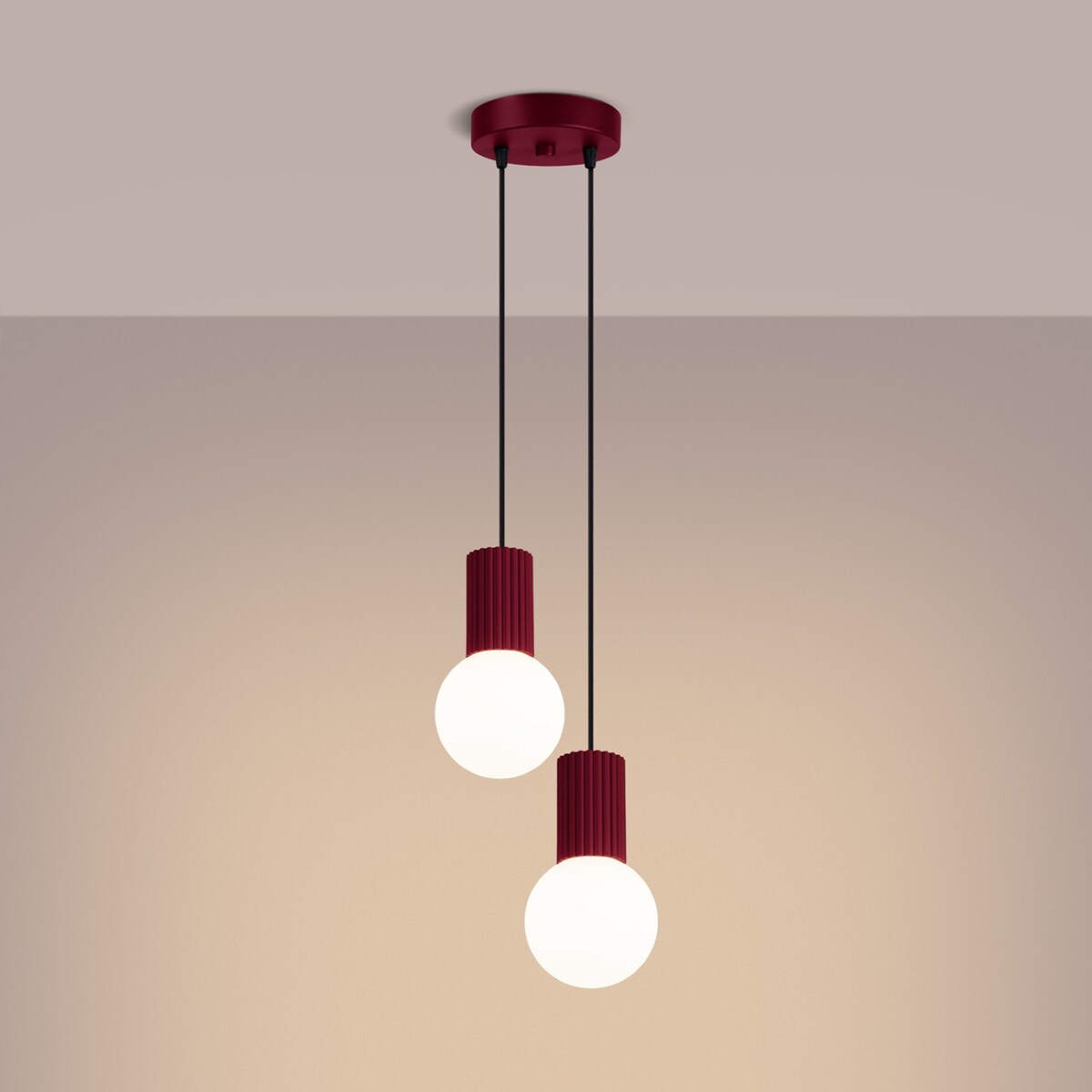 Lampa wisząca HALO 2P burgund