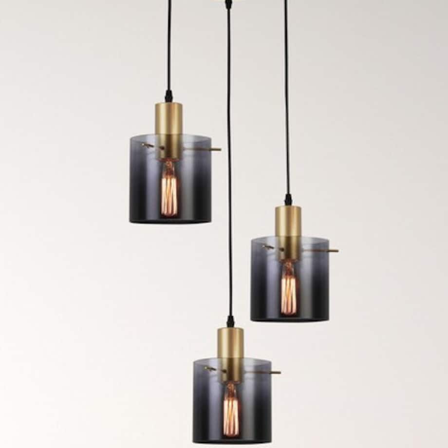 LAMPA wisząca DONATI 5223 Rabalux szklana OPRAWA zwis kaskada przydymiony złoty