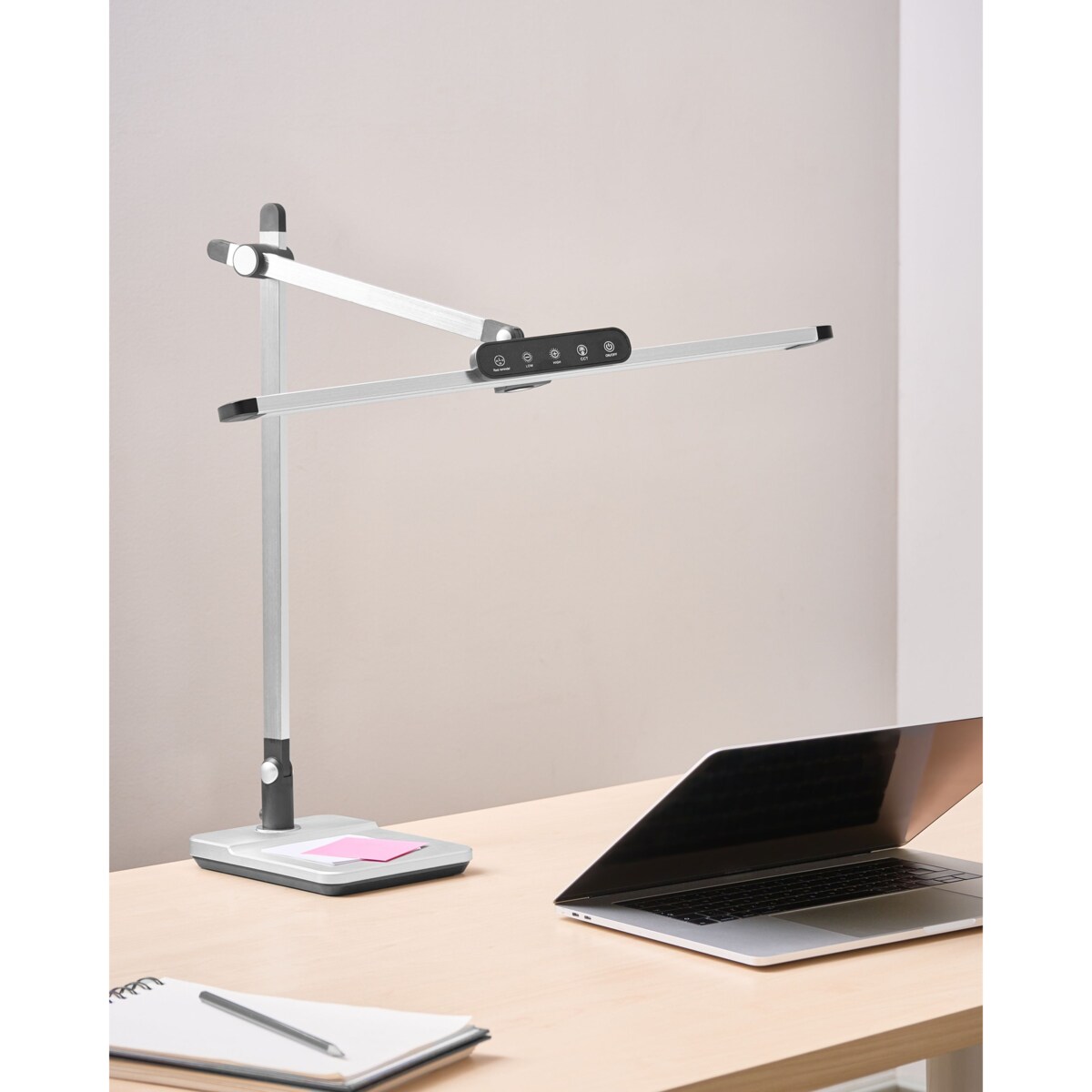 Lampa biurkowa LED SERPENS Ze ściemniaczem Srebrny